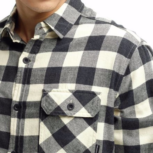 New with tags Burton Brighton Flannel Shirt Canvas Heather Buffalo Plaid Small - Picture 3 of 4